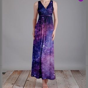 Purple Galaxy Maxi Dress